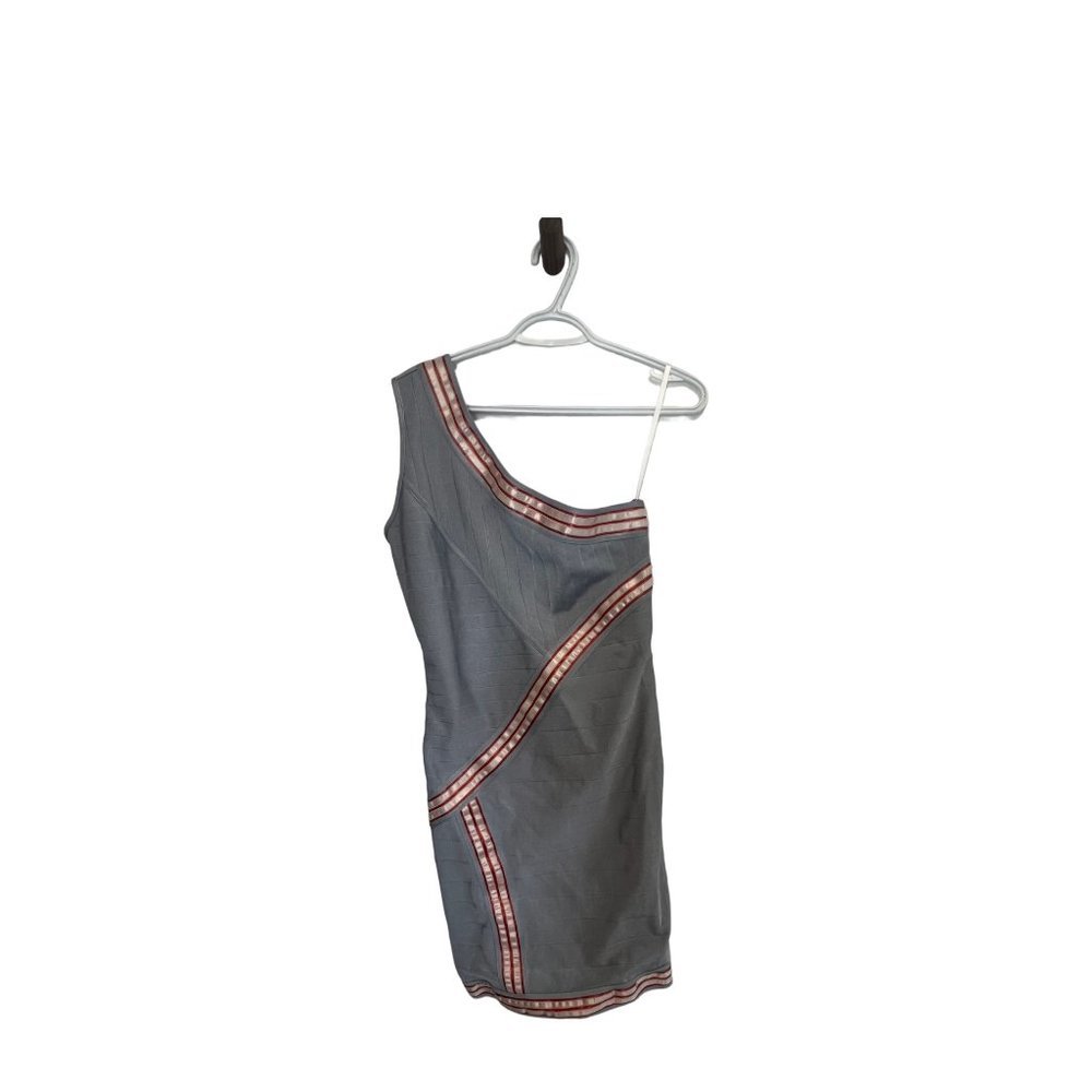 JF Apparel bandage one shoulder bodycon dress sz L NWT